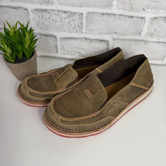 Ariat Cruiser Moccasins Brown Leather Size 9B Medium Width - Picture 1 of 16